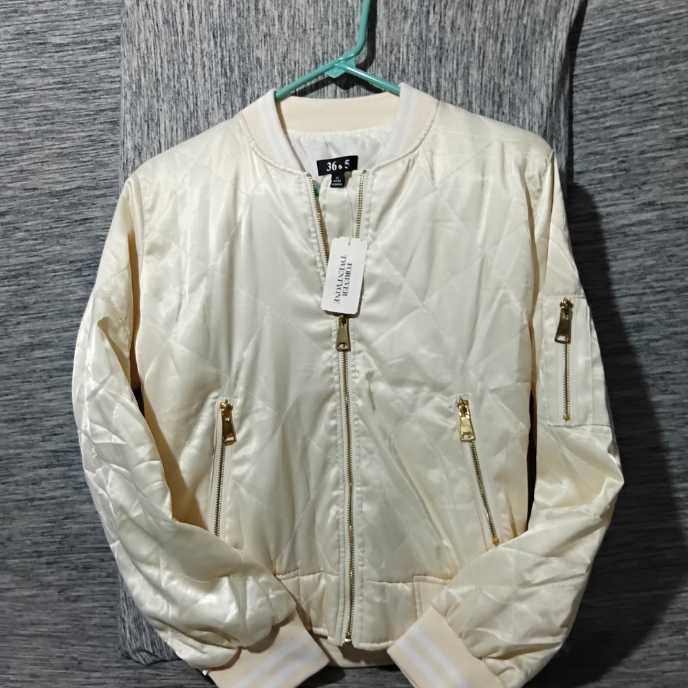 Forever 21 Cream Puffer Jacket